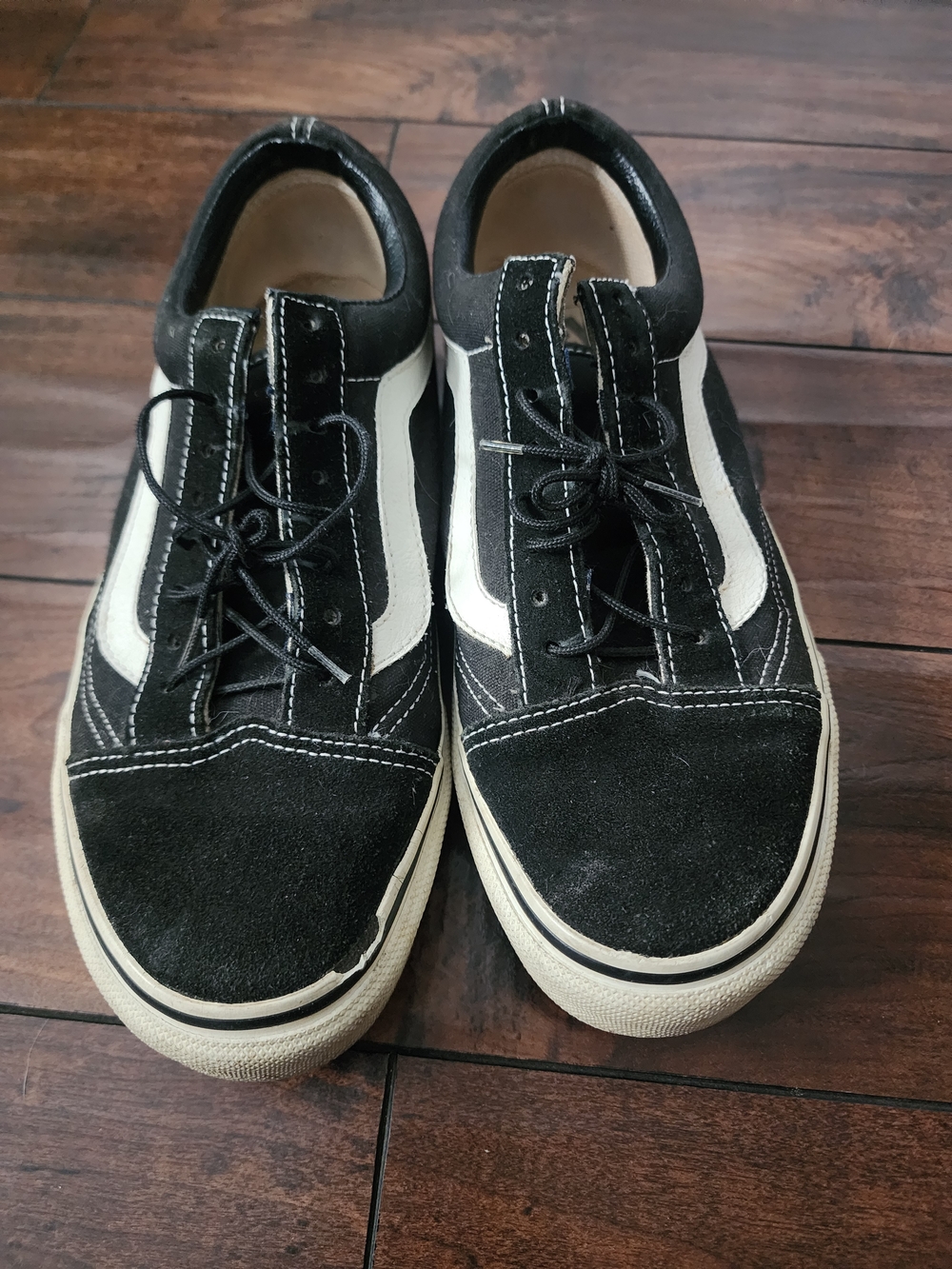 Classic Vans Black and White Canvas Skate Sneakers Vintage